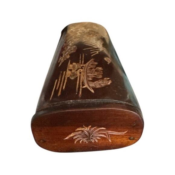 Vintage Wooden Chopstick Box with Inlaid  Mother of Pearl - Picture 6 of 8